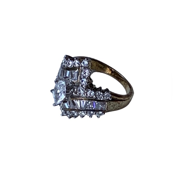 Thailand Cubic Zirconia Gold Plated Dinner Ring Woman’s Jewelry Cocktail Ring - Picture 4 of 8